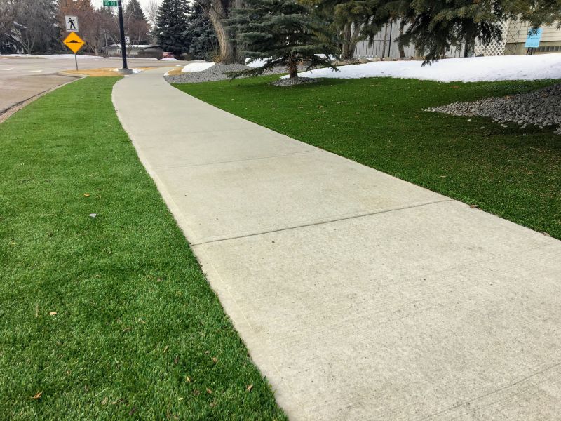 Finished Sidewalk with Landscaping